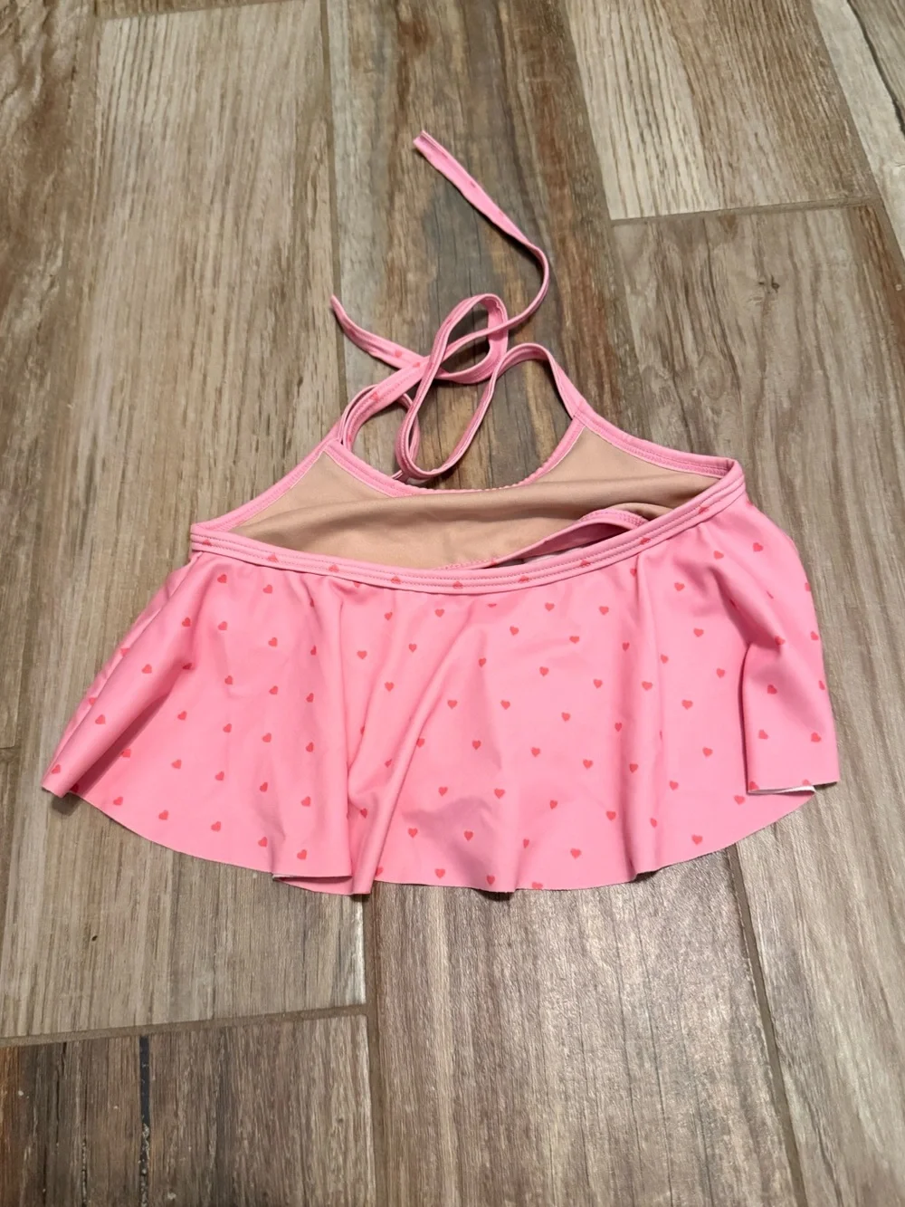 Kortni Jeane Mini Pink Hearts Swing Swim Top